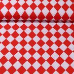 Faschingsstoff - Rauten Rot Weiß