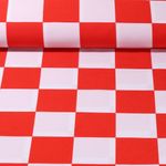 Faschingsstoff - Vierecke Rot Weiß