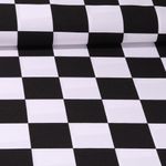 Faschingsstoff - Vierecke Schwarz Weiß