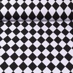 Faschingsstoff - Rauten Schwarz Weiß