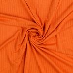 Ribbstickad trikå i viskos - orange