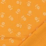 Mousseline de coton - Double gaze Petits lions Orange-3