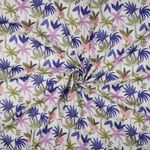 Voile de Coton - Impression Numérique Nerida Hansen Palmiers Blanc Bleu