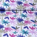 Baumwolle Voile - Nerida Hansen Digitaldruck Palmen Weiß Magenta 