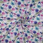 Bomullsvoile - Nerida Hansen digitaltryck palmer vit magenta