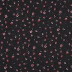 Šifon - Květiny Černá Růžová