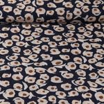 Tissu voile chiffon - Fleurs Abstrait Bleu marine foncé Sable
