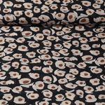 Chiffon - Blumen Abstrakt Schwarz Sand