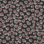 Šifon - Abstraktní květiny černá růžová Šifon - Abstraktní květiny černá růžová