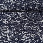 Chiffon - Blüten Navy Ecru