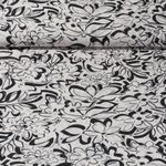 Chiffon - Blüten Ecru Schwarz
