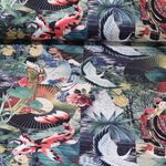 Toile de coton - Impression digitale Geisha Vert Multicolore-0