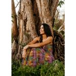 Baumwolle Webware - Blumen Batik Lila Multicolor-1