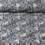 Baumwolle Webware - Batik Blumen Ornamente Dunkelblau-0