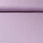 Mousseline de coton - Double Gaze Mini traits Foilprint Doré Lavande