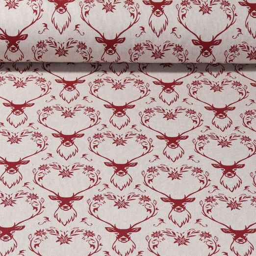 Toile canevas - Daims Effet lin Beige Rouge