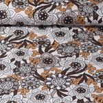 Viskoseleinen - Blumen Retro Sand