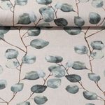 Toile canevas enduite aspect lin - Eucalyptus Beige