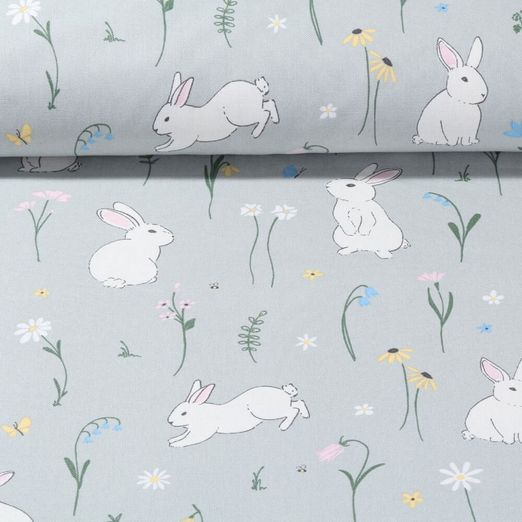 Toile - Lapins Jardin Vert menthe