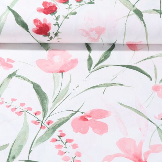 Toile canevas - Fleurs de printemps Blanc