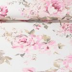 Beschichteter Canvas - Rosen Ecru