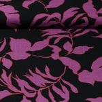 Viscose - Stretch Feuilles Fuchsia