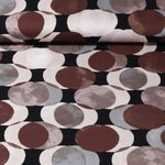 Satin Viskose - Kreise Braun