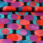 Satin Viskose - Kreise Rot