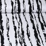 Baumwolle Satin - Stretch Streifen Pinsel Weiß