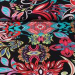 Viskose Voile - Blumenmuster Schwarz