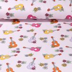 Jersey - Gitarren Blumen Rosa