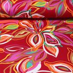 Jersey de viscose - Grandes fleurs Rouge