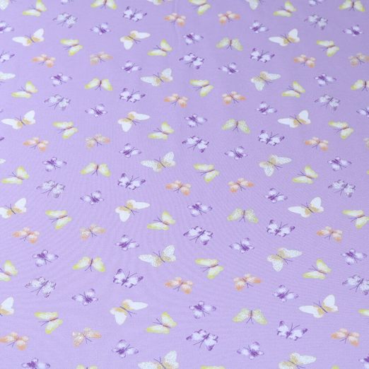 Jersey - Schmetterlinge Glitzer auf Flieder