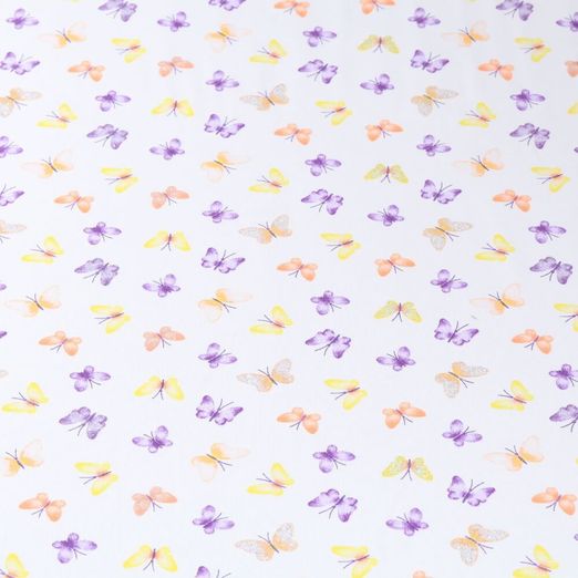 Jersey - Schmetterlinge Glitzer auf Offwhite