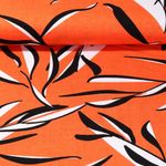 Viskosejersey - Große Blätter Orange