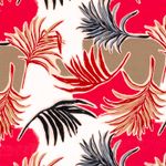 Viskoosijerseyn - Ruohot Valkoinen Punainen