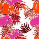 Viskosjersey - gräs vit orange