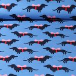 Bio Canvas - Hamburger Liebe Digitaldruck Bling Bling Wiener Dog Blau