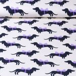 Bio Canvas - Hamburger Liebe Digitaldruck Bling Bling Wiener Dog Weiß