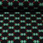 Biologische jacquard jersey - Hamburger Liebe Bling Bling Zwart