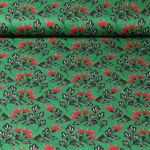 Ekologisk bomull - Hamburger Liebe Digitaltryck Bling Bling Blå klocka Satin Grön