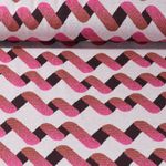 Bio Jacquard Jersey - Hamburger Liebe Bling Bling Up and Down Grau Braun