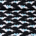 Organic Canvas - Hamburger Liebe Digitaalinen tuloste Bling Bling Wiener Dog Musta