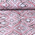 Jersey - Digitaldruck Aquarellrauten Weiß Rot