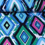 Viskosejersey - Rauten Blau