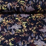 Jersey de viscose - Fleurs Abstrait Bleu marine foncé