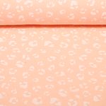 Baumwoll-Musselin - Leomuster auf Lachs