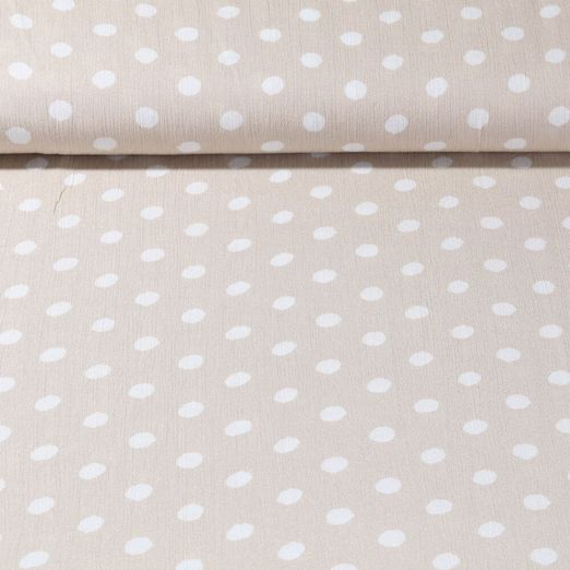 Viskose - Krepp Punkte Beige