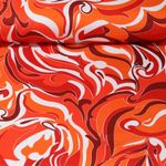 Coton - Satin Stretch Fleurs Paisley Orange