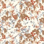 Viskosjersey - blommor abstrakt ull vit